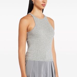 Staud Women’s Heather Gray Ayana Ribbed Knit Tank Top
